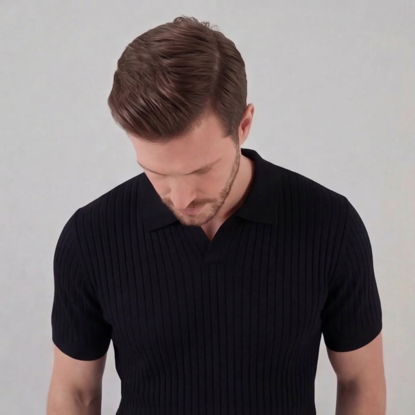 Tanner Ribbed Short Sleeve Polo Shirt_5