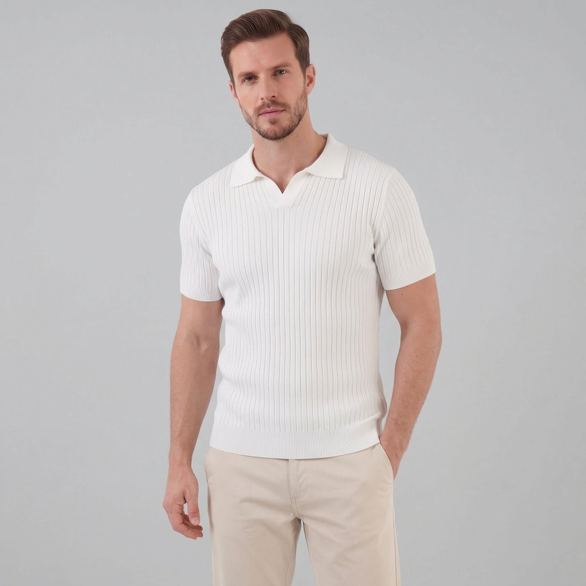 Tanner Ribbed Short Sleeve Polo Shirt_6