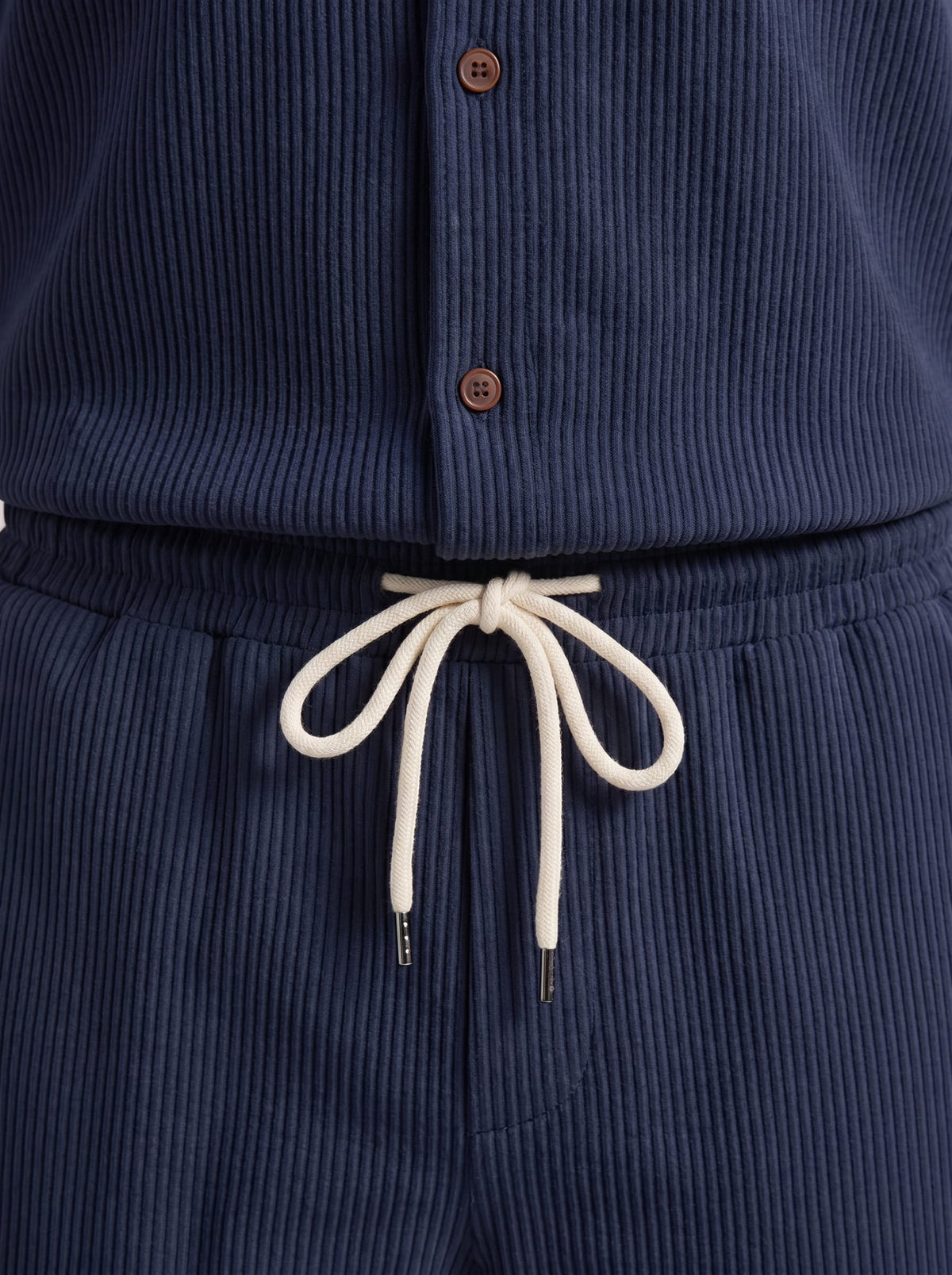 Dane Ribbed Flap Pocket Shirt and Shorts Set