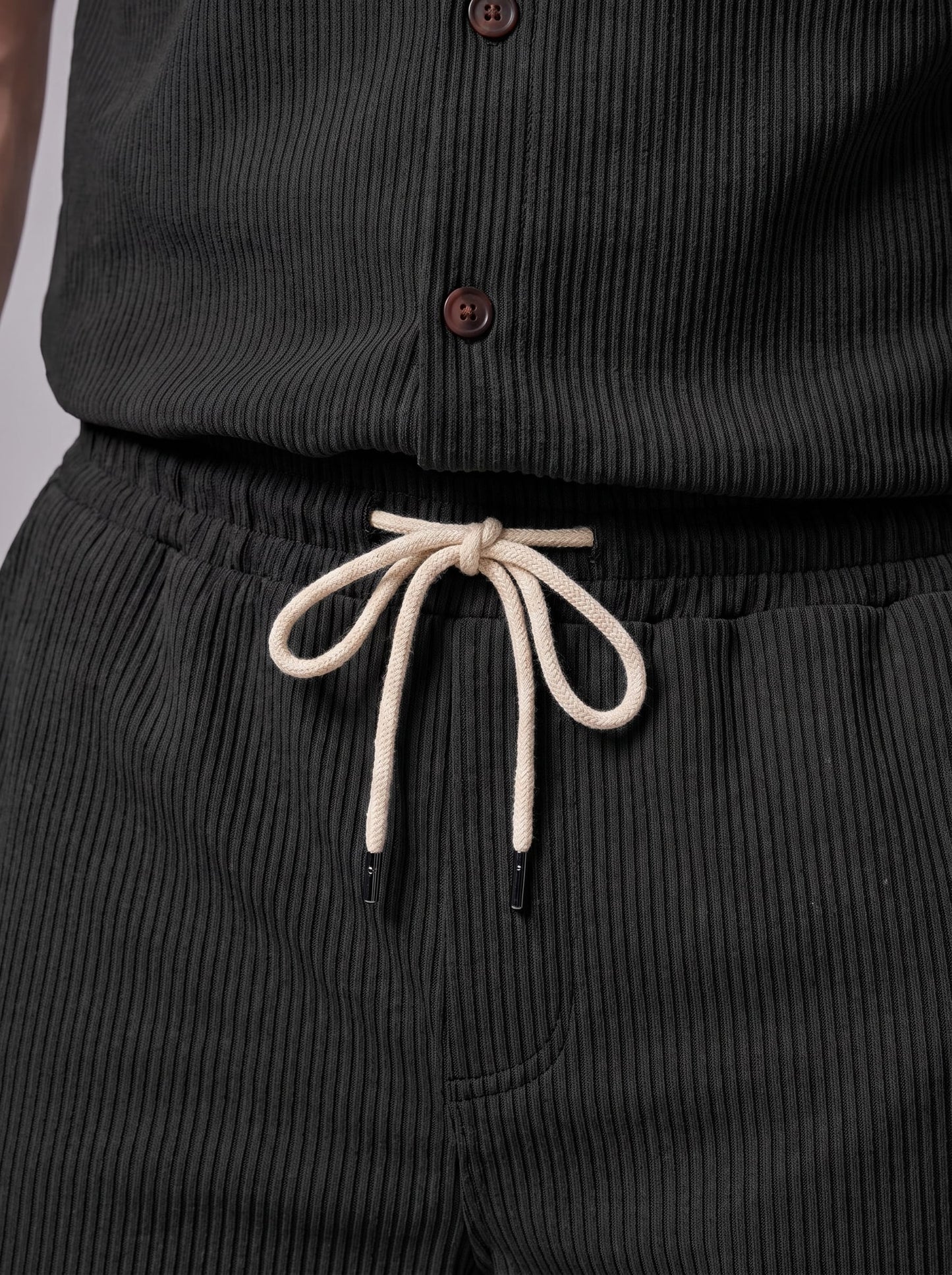 Dane Ribbed Flap Pocket Shirt and Shorts Set_17