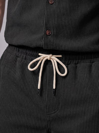 Dane Ribbed Flap Pocket Shirt and Shorts Set