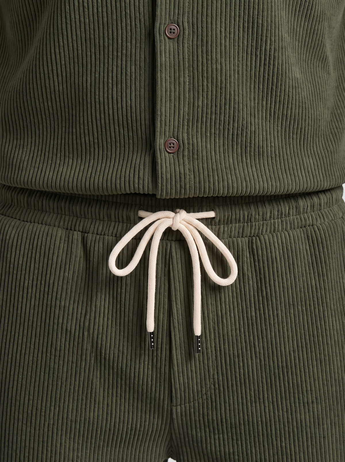 Dane Ribbed Flap Pocket Shirt and Shorts Set