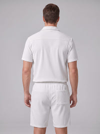 Dane Ribbed Flap Pocket Shirt and Shorts Set
