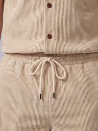 Dane Ribbed Flap Pocket Shirt and Shorts Set