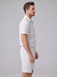 Dane Ribbed Flap Pocket Shirt and Shorts Set