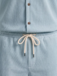 Dane Ribbed Flap Pocket Shirt and Shorts Set