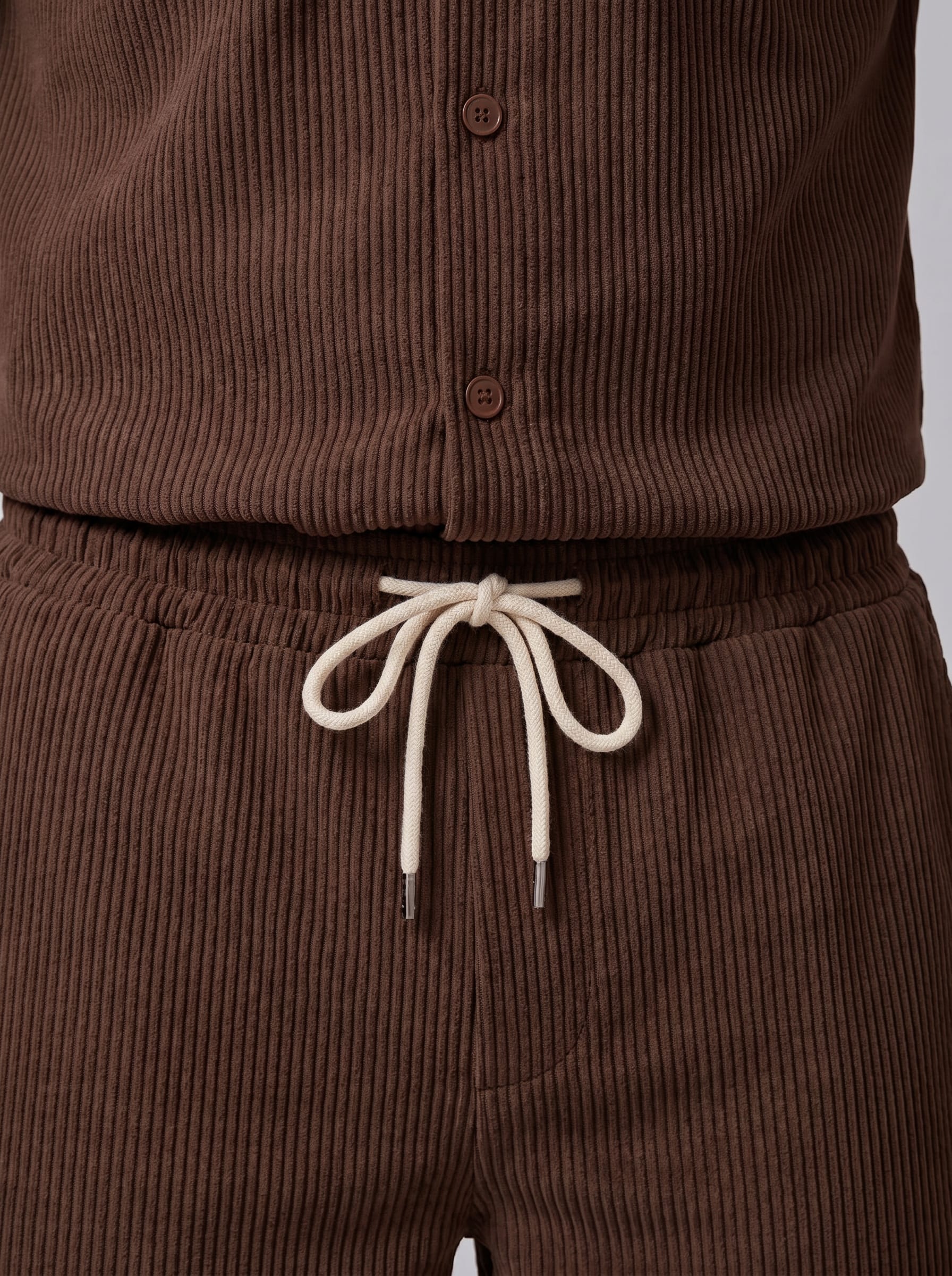 Dane Ribbed Flap Pocket Shirt and Shorts Set