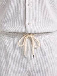 Dane Ribbed Flap Pocket Shirt and Shorts Set