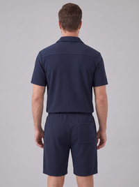 Dane Ribbed Flap Pocket Shirt and Shorts Set