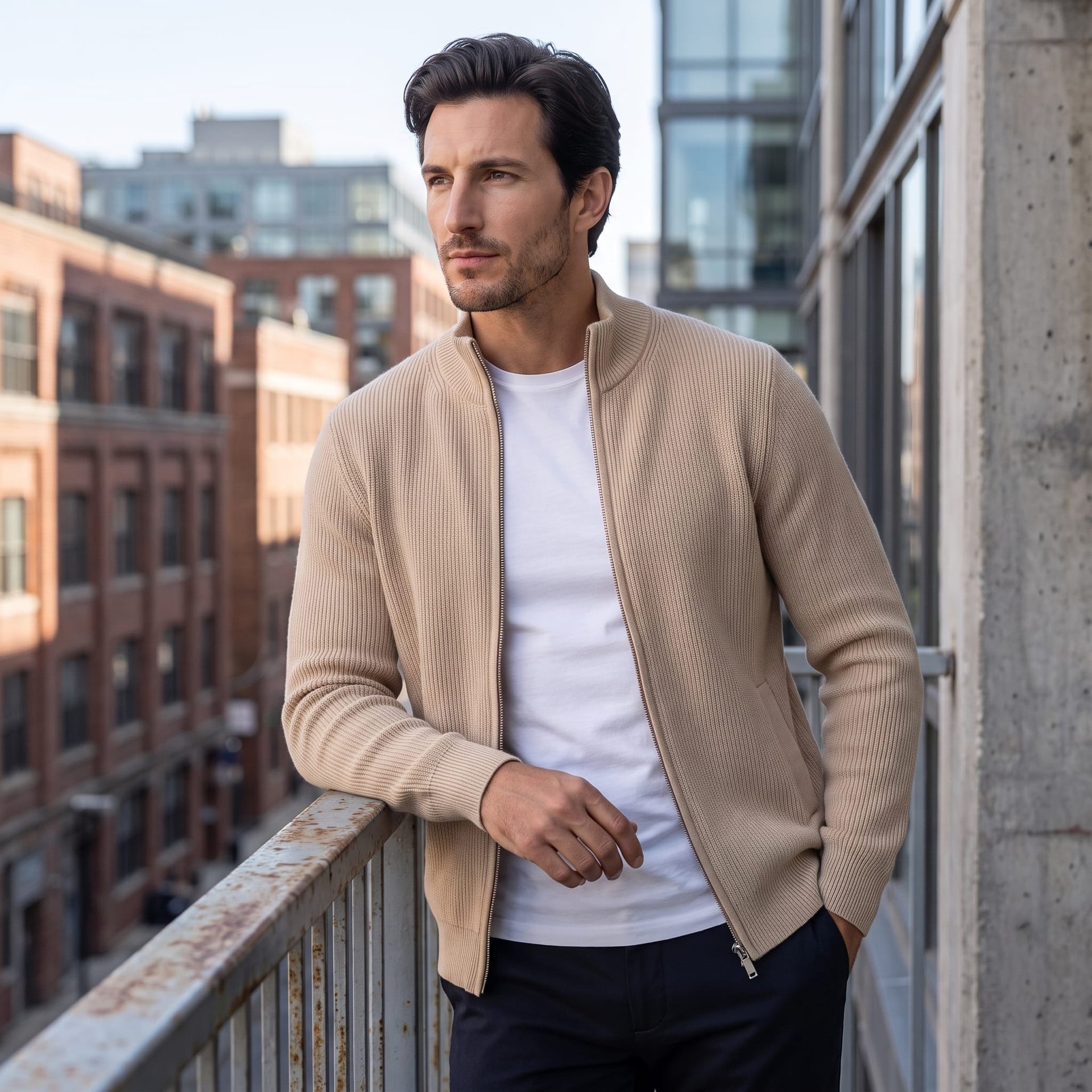 Hawke Wool Full Zip Cardigan