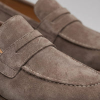 Newton Sheepskin Suede Penny Loafers