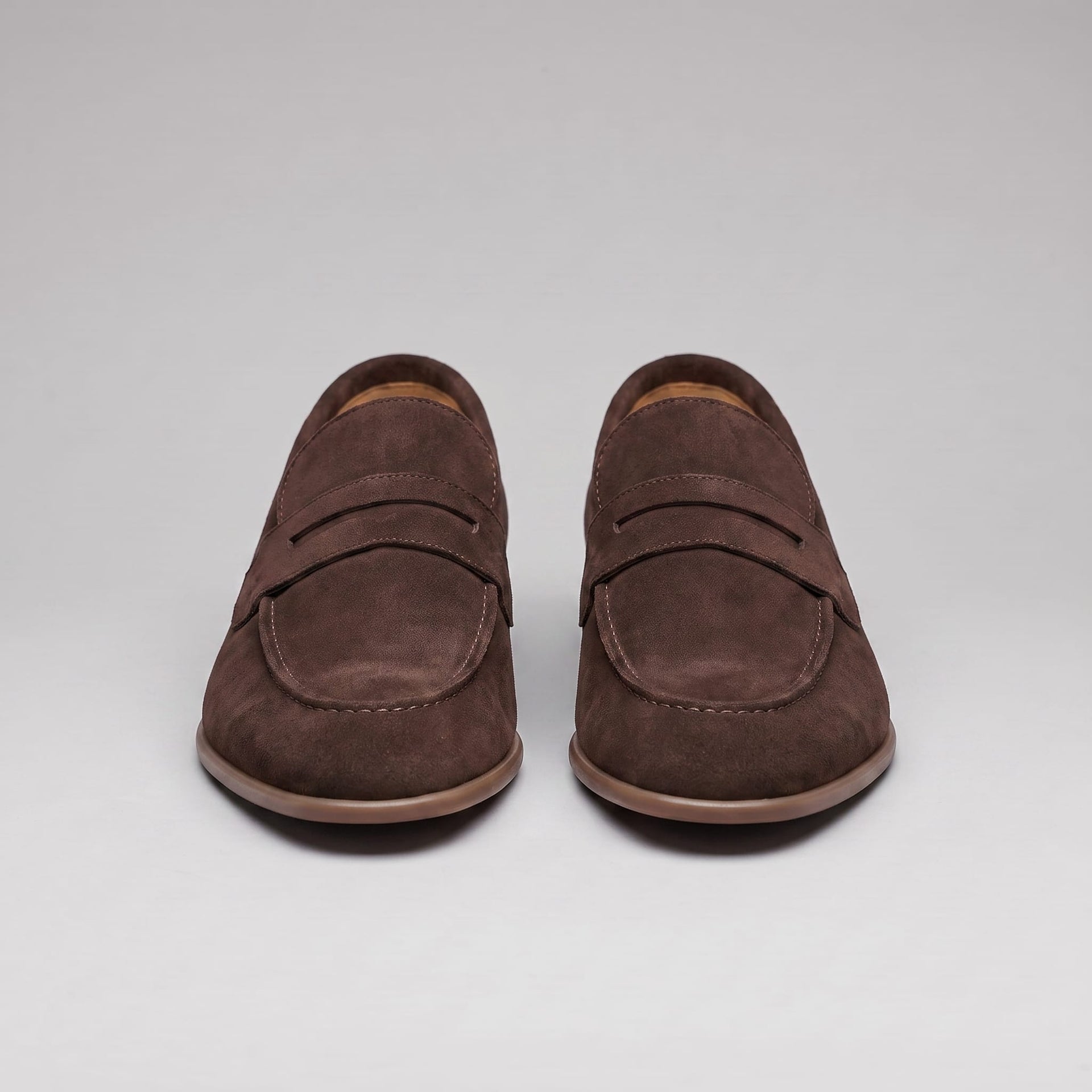 Newton Sheepskin Suede Penny Loafers