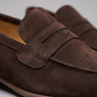 Newton Sheepskin Suede Penny Loafers
