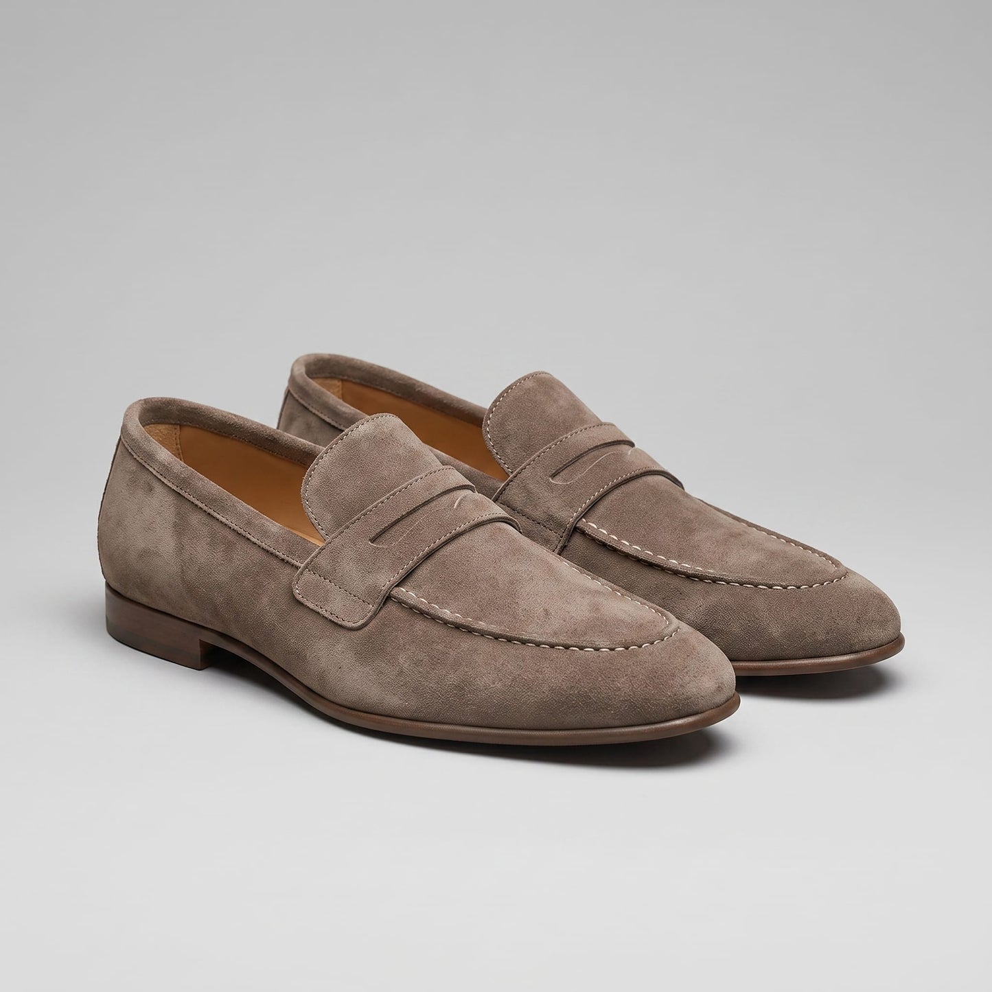 Newton Sheepskin Suede Penny Loafers_7