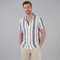 Liam Striped Camp Collar Shirt
