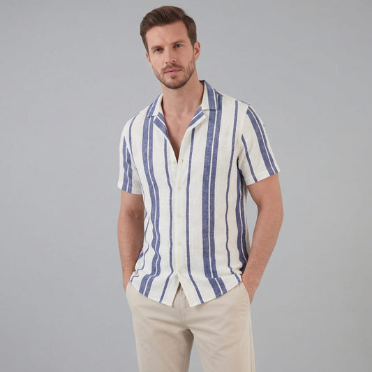 Liam Striped Camp Collar Shirt_1