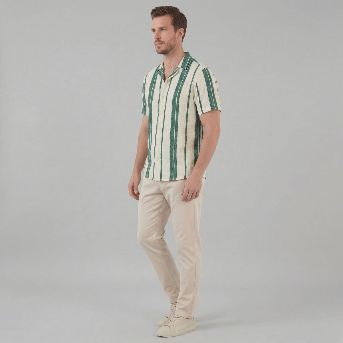 Liam Striped Camp Collar Shirt