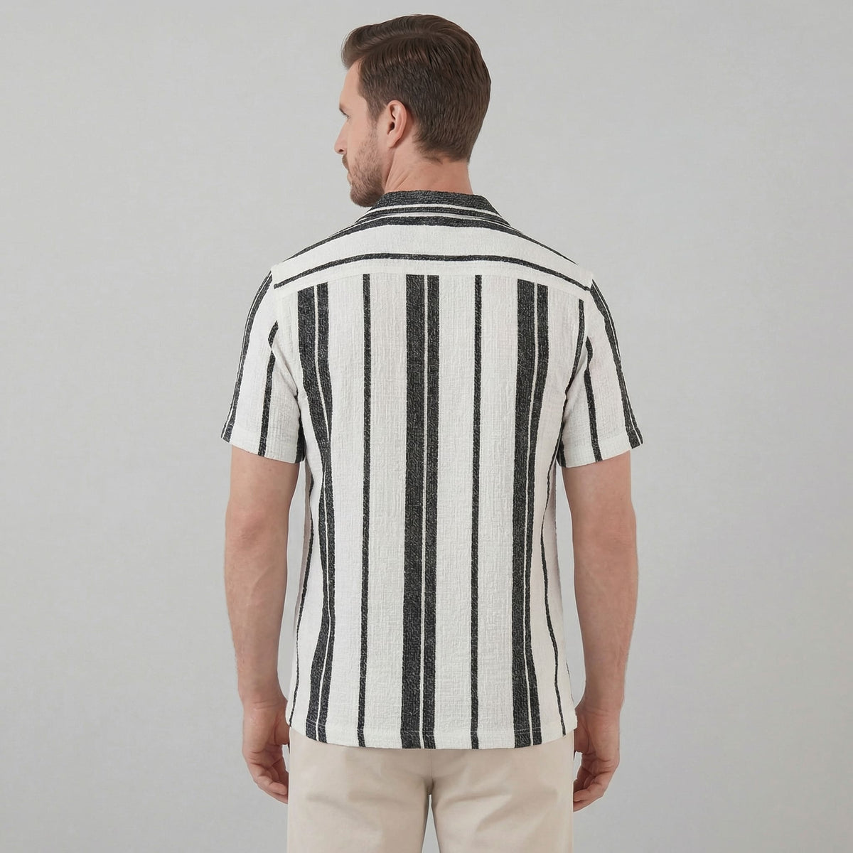 Liam Striped Camp Collar Shirt