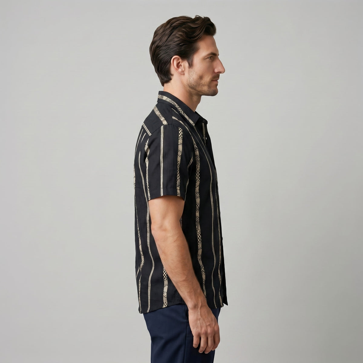 Lincoln Textured Stripe Short Sleeve Shirt