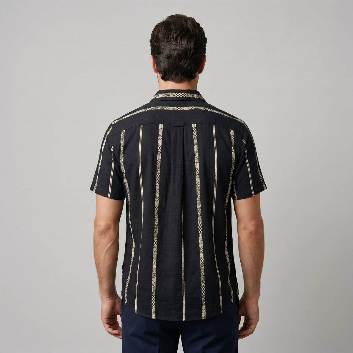 Lincoln Textured Stripe Short Sleeve Shirt_9