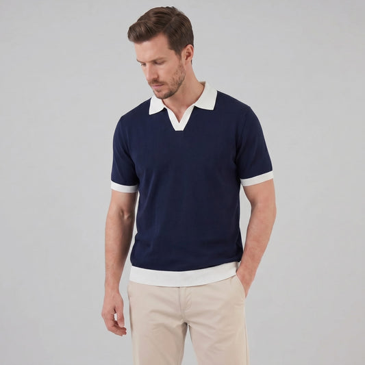 Tatum Contrast Trim Knit Polo Shirt_1