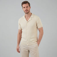 Lucas Ribbed Knit Camp Collar Shirt