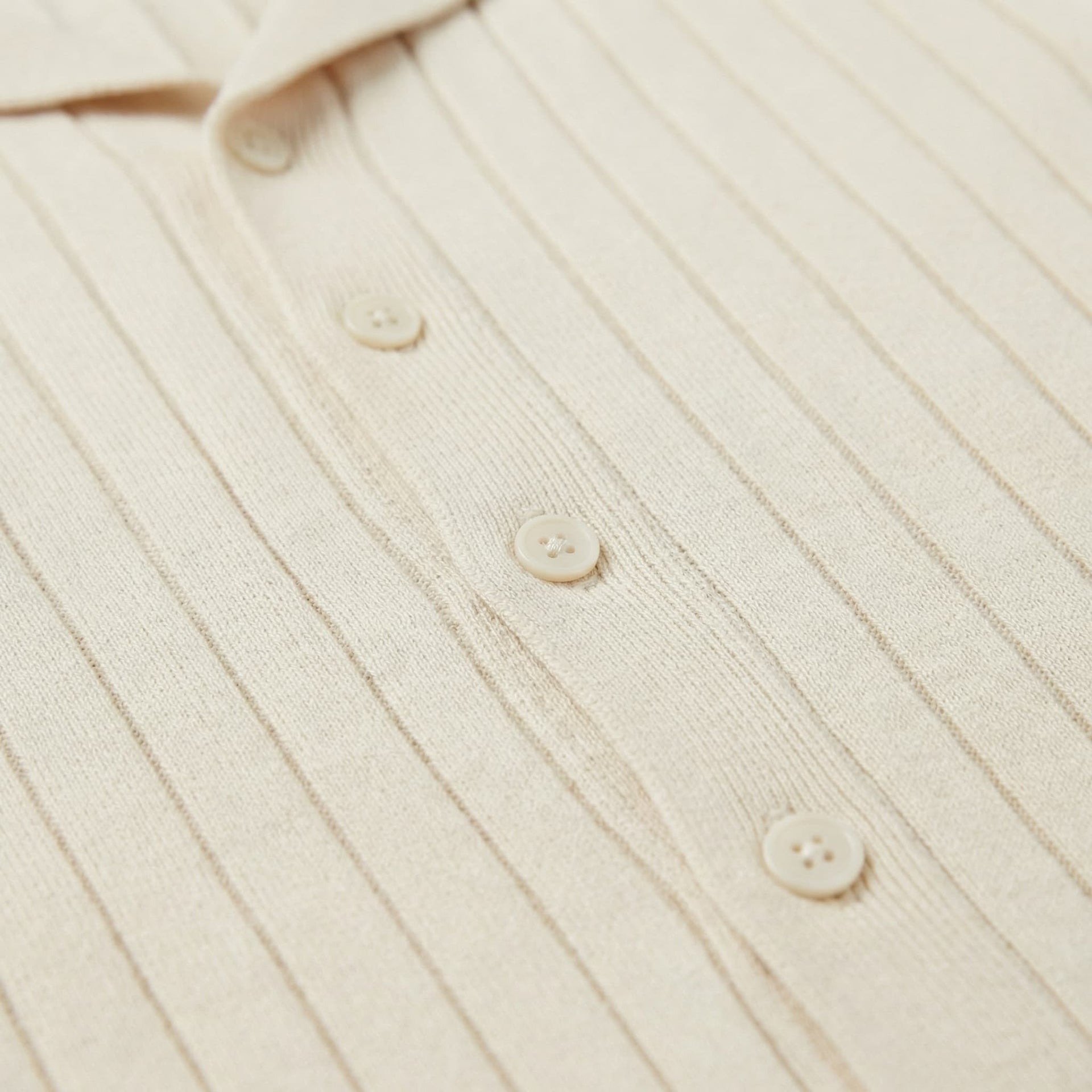 Lucas Ribbed Knit Camp Collar Shirt