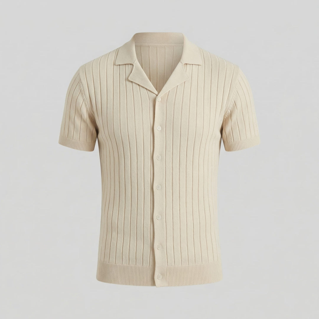 Lucas Ribbed Knit Camp Collar Shirt