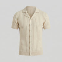 Lucas Ribbed Knit Camp Collar Shirt