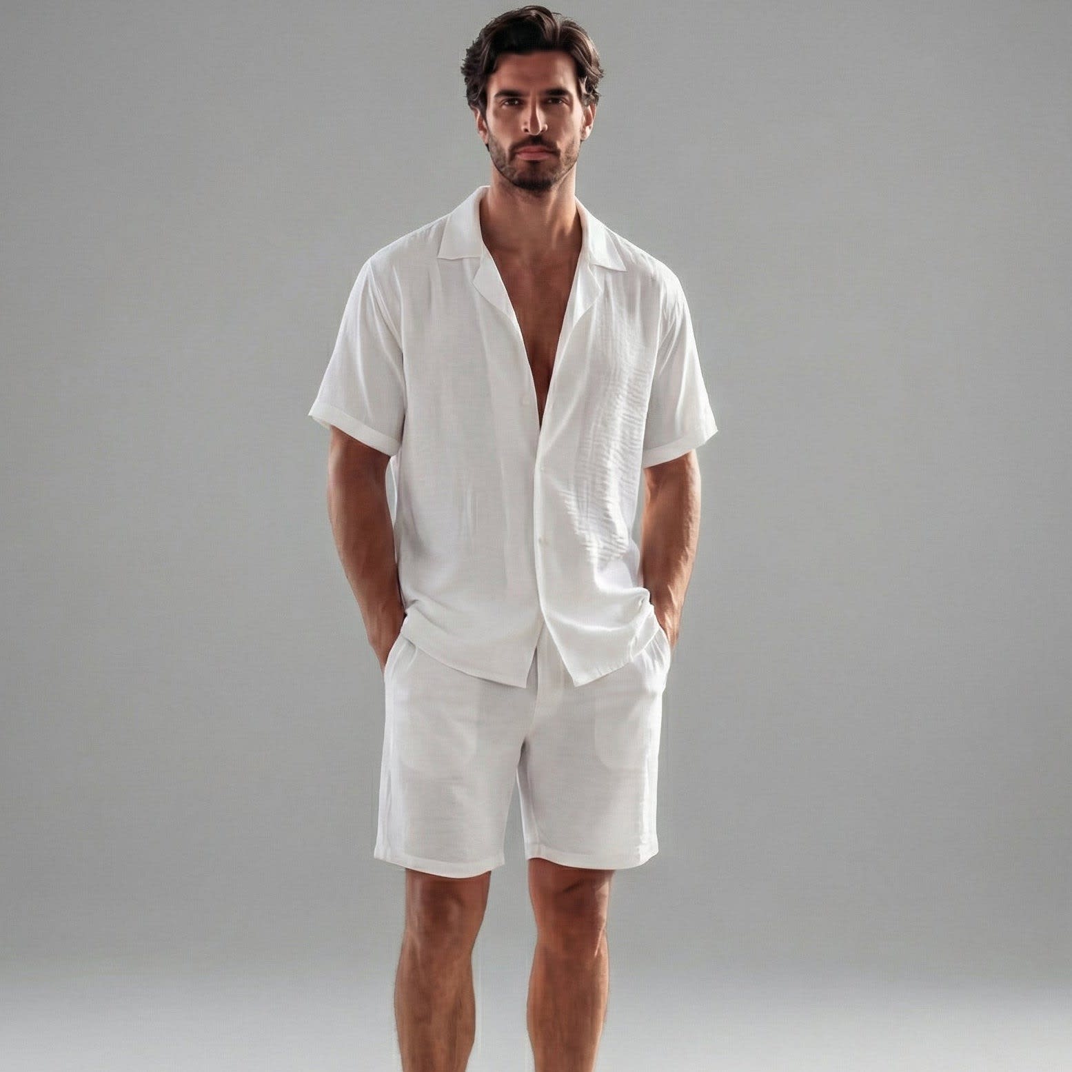 Dante Lightweight Linen Shirt and Shorts Set