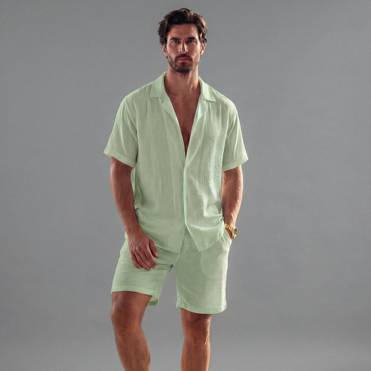 Dante Lightweight Linen Shirt and Shorts Set