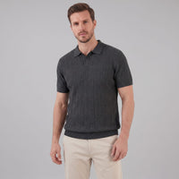 Theo Cable Knit Polo Shirt
