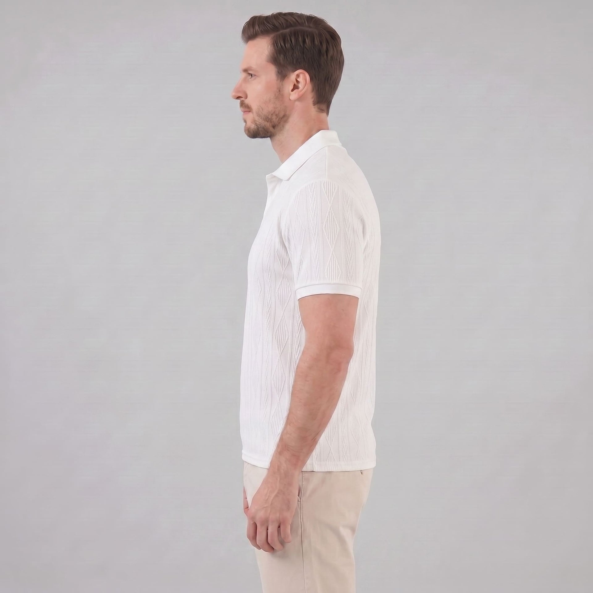 Theo Cable Knit Polo Shirt