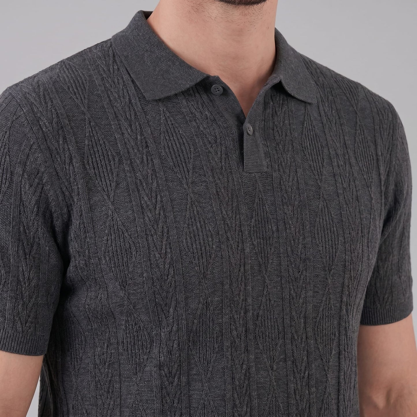 Theo Cable Knit Polo Shirt_2