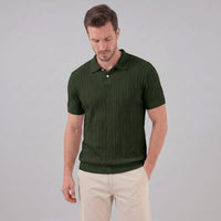 Theo Cable Knit Polo Shirt