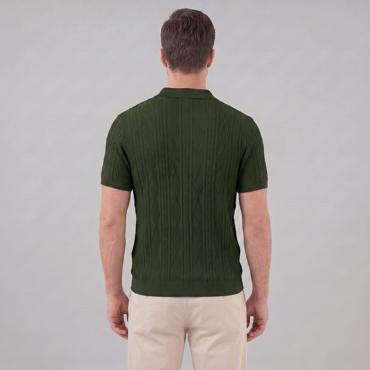 Theo Cable Knit Polo Shirt