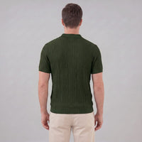 Theo Cable Knit Polo Shirt