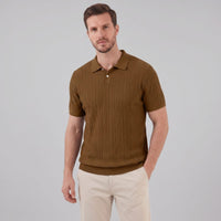 Theo Cable Knit Polo Shirt