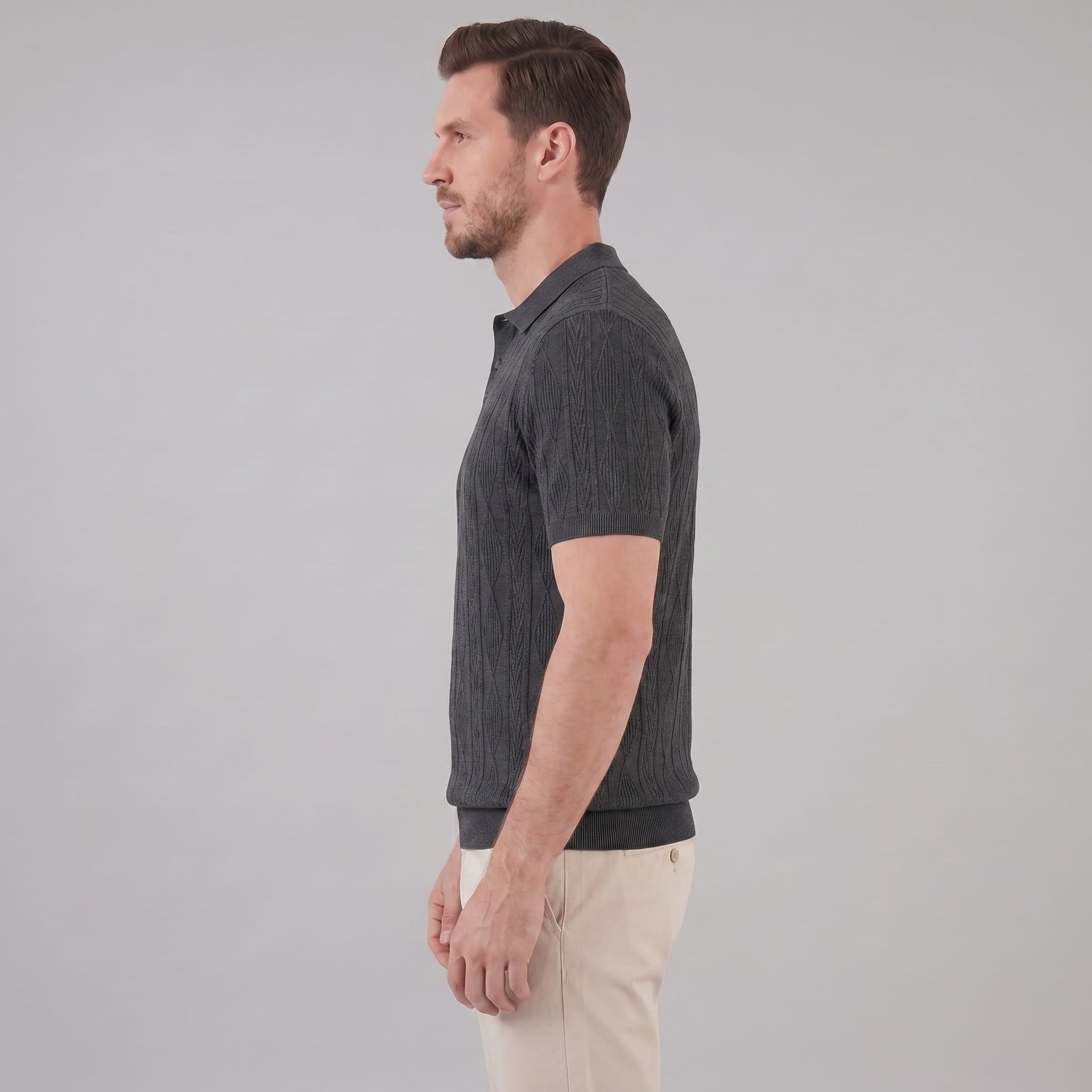 Theo Cable Knit Polo Shirt