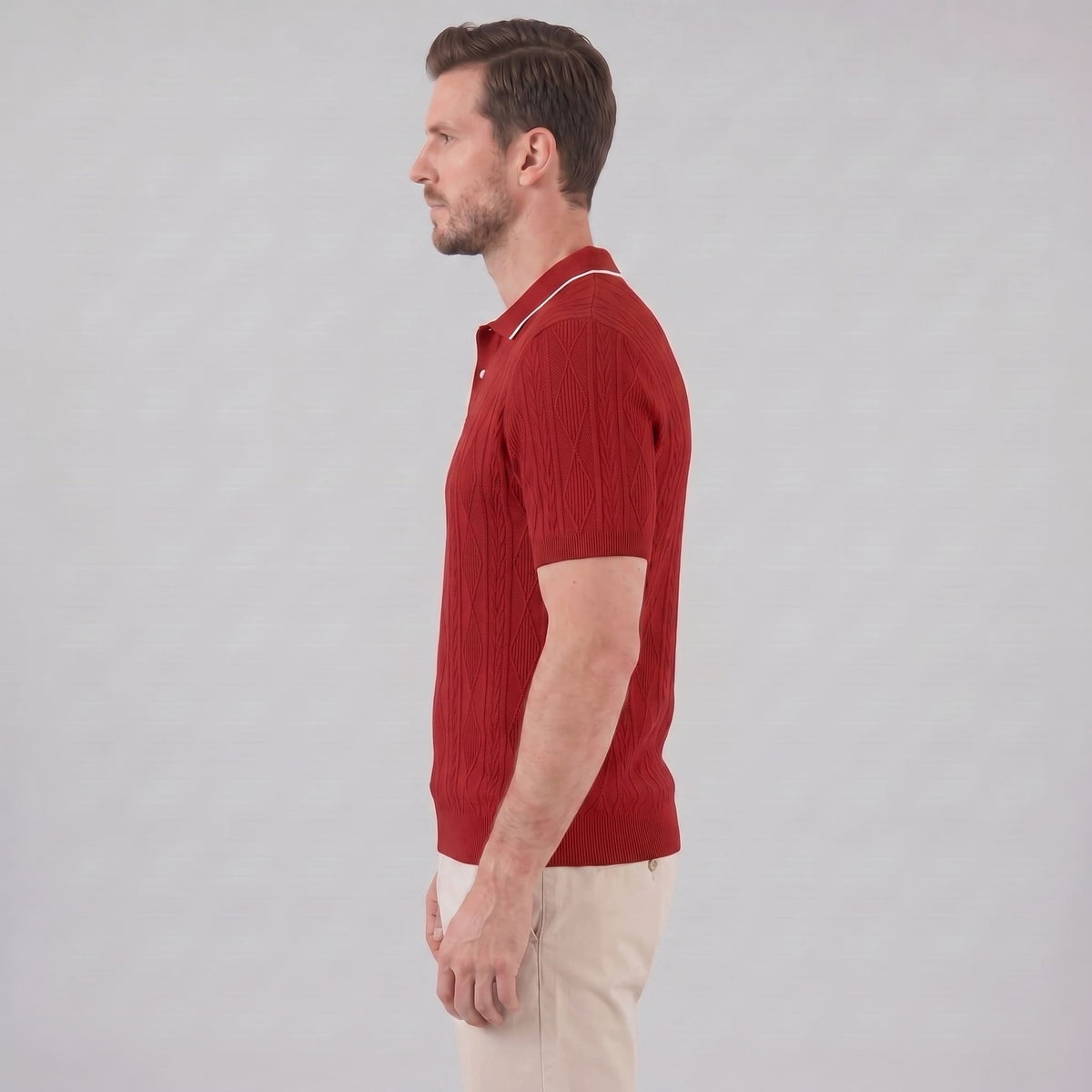Theo Cable Knit Polo Shirt