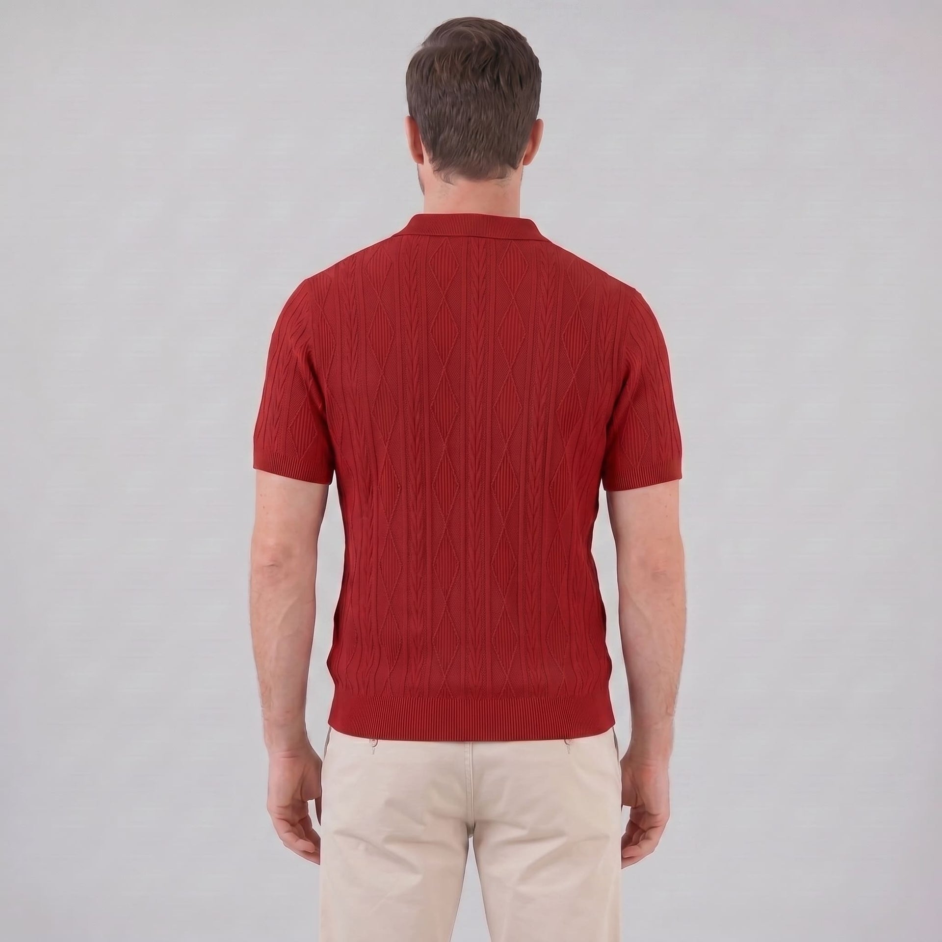 Theo Cable Knit Polo Shirt