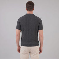 Theo Cable Knit Polo Shirt
