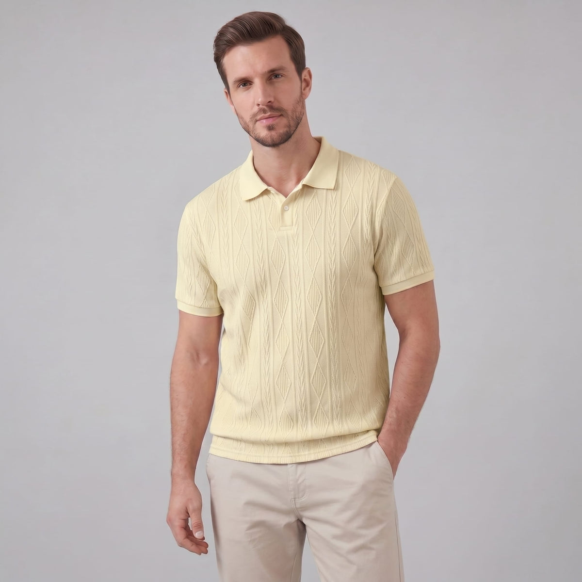 Theo Cable Knit Polo Shirt_5