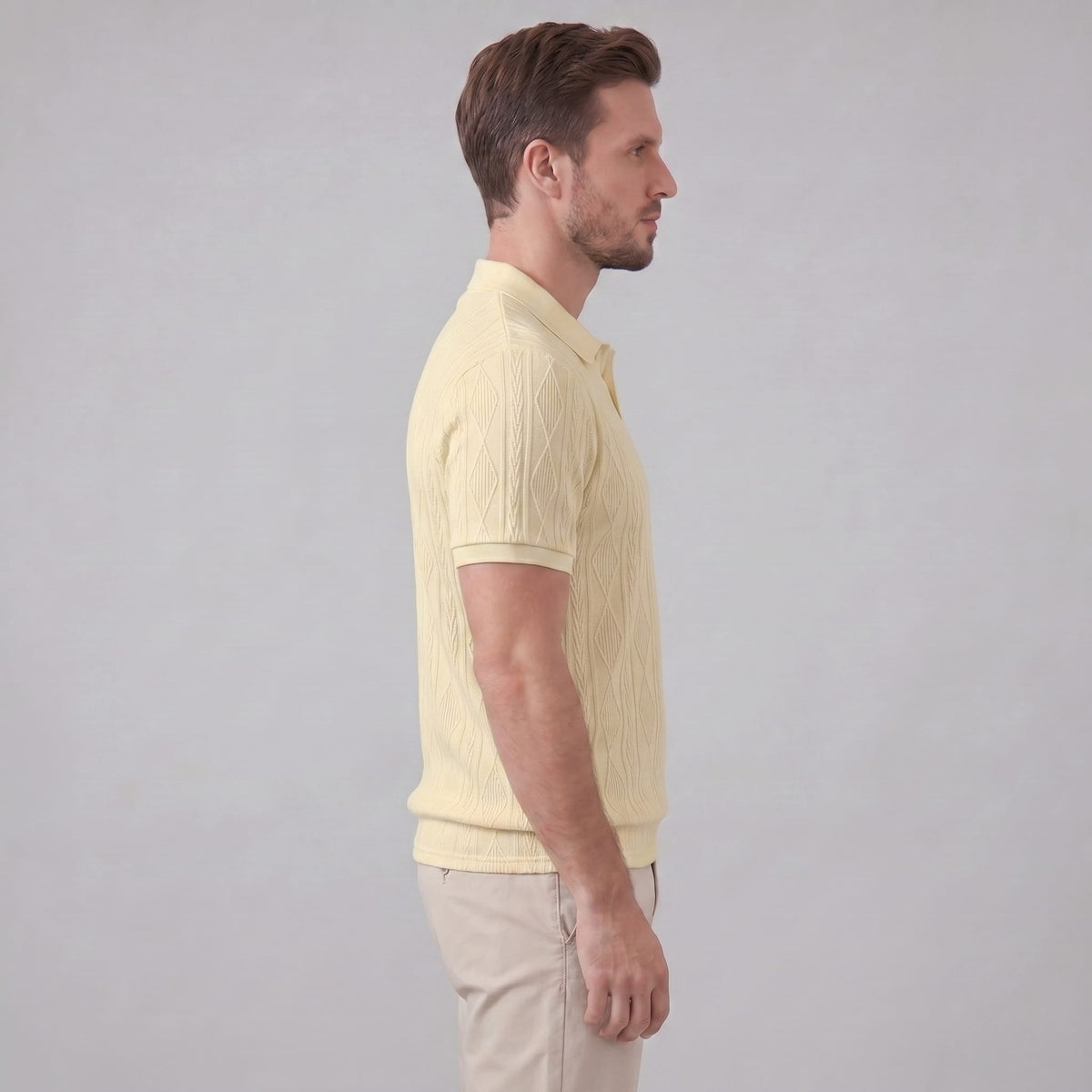 Theo Cable Knit Polo Shirt