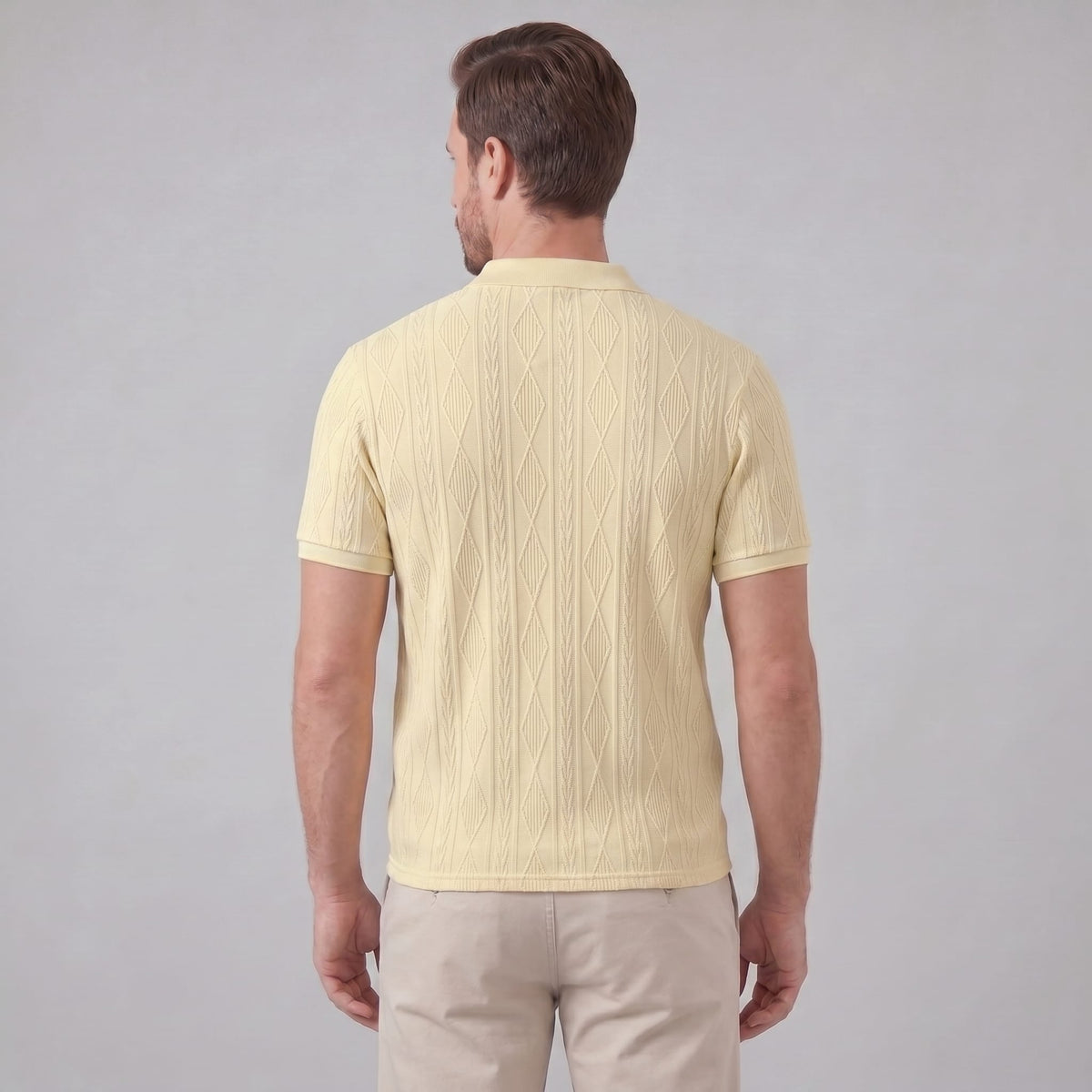 Theo Cable Knit Polo Shirt