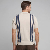 Thatcher Vertical Stripe Knit Polo Shirt