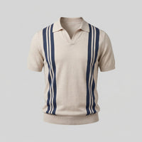 Thatcher Vertical Stripe Knit Polo Shirt