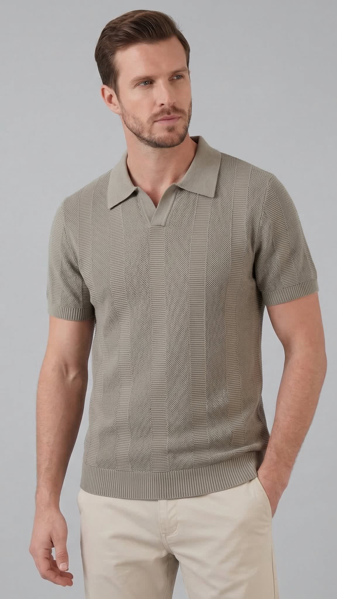 Titus Textured Knit Polo Shirt