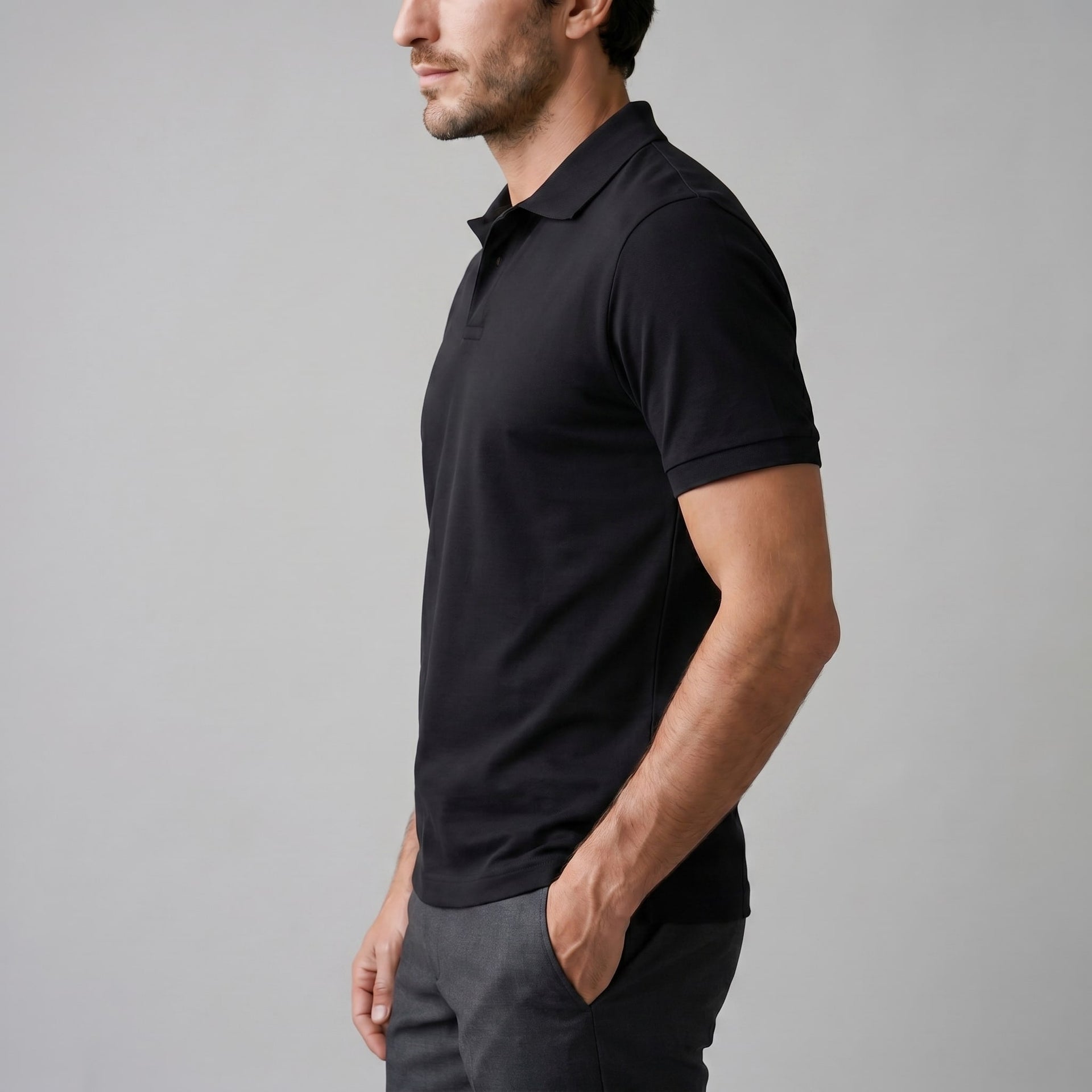 Truett Pre-Washed Open Collar Polo Shirt