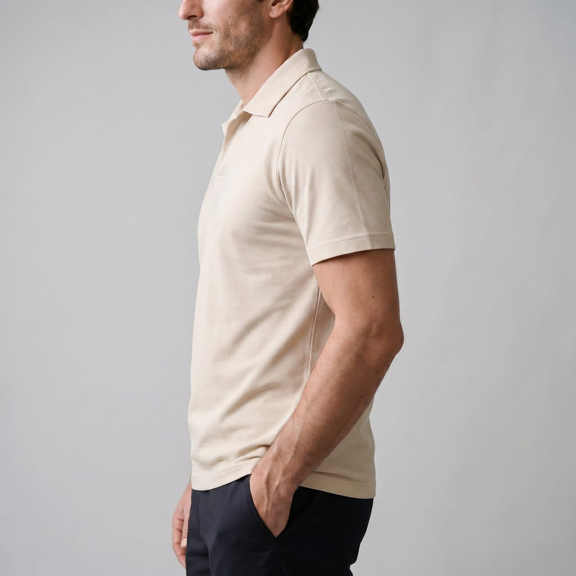Truett Pre-Washed Open Collar Polo Shirt